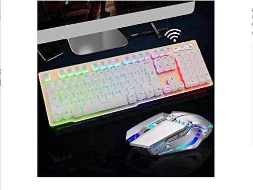 Preisvergleich Produktbild Kabellose Tastatur Set-Maus Ladeset Manipulator Sens Elektro-Stab Hintergrundbeleuchtung Leuchtendes Licht Helle Nacht Essen Huhn Hirte