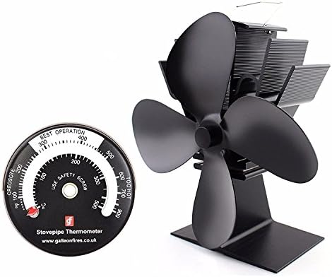 Galleon Fireplaces Eco Friendly Silent Heat Powered Stove Fan For Wood Log Burners (4 Blade)