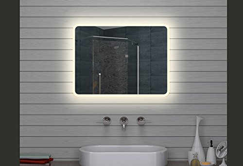 Lux-aqua Design LED Badezimmerspiegel Lichtspiegel Wandspiegel Spiegel 80x60cm - 2