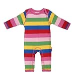 Toby Tiger Baby Girl's Organic Baby Girl'sy Stripe Sleepsuit