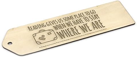 Engraved Wooden Bookmark "Some place to go..."