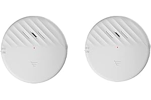 Lancoon Door Window Vibration Sensor Alarm White 2 Packs 125dB Loud Slim Glass Break Burglar Detector with Adjustable Sensitivity LED Indicator Light for Home Office Security