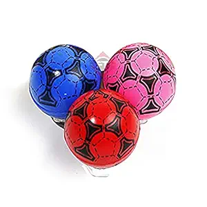 Firstly Traders Combo of 3 pcs Mini Football Soccer Jumping Balls Assorted Colours Toys and Games Kids for Playhouse Party Return Goodies for Kids Fun (Free Stickers)