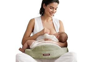 Momcozy amningskudde med säkerhetsstöd – fast och fjädrande minnesskum – stabil, ergonomiskt stöd och komfort – bredare amningskudde, justerbart, avtagbart överdrag