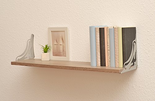 Element System Wand / Regalset Home 2, boden Eiche-Trüffel, 80 x 20 x 1,9 cm, weiß / alu, 11305-00005 - 2