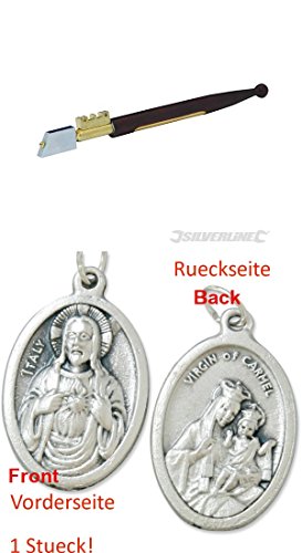 Preisvergleich Produktbild Diamant- Glasschneider, 2-4 mm, Schneider, Glasbrecher (929977101218) mit Anhänger Herz Jesu 2,5cm