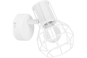 B·LED BARCELONA LED BarcelonaLED Applique murale ou plafond vintage avec abat-jour de cage orientable design nordique industriel blanc pour ampoules culot E14