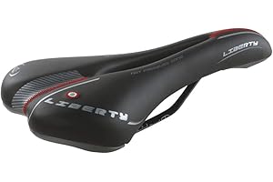 SELLE MONTEGRAPPA Sillín Montegrappa Original Ideal para Bicicletas De Montaña Bicicleta De Competición En Cuero Sintético 100% Producto Artesanal Canal Antiprostático Mod Liberty 1400 (Color: Negro)