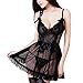 Produktbild Damen Sexy Dessous Lingerie Unterwäsche,Spitzen lace-up NachthemdSpitzen Mesh Garn Unterwäsche Sling Bow Pyjama eingeschlossen T-Hosen S-4XL