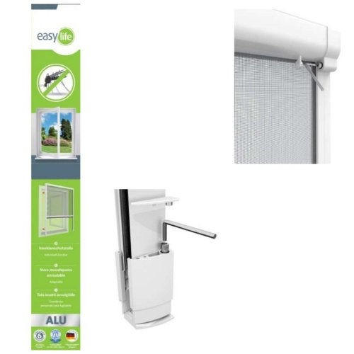 Insektenschutz ALU Rollo für Fenster 100 x 160 cm zum klemmen Weiss - 2