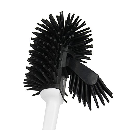 WC Bürste mit Silikon Bürstenkopf Toilettenbürste Klobürste schwarz – weiß - 3
