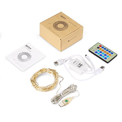 Intey LED Lichterkette warmweiß USB 10M 100leds mit Fernbedienung - 7