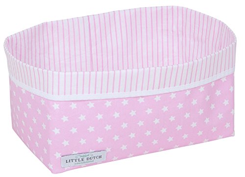 Little Dutch Baby Storage Basket (Large, Pink Star)