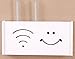 Produktbild LongTN WiFi Router Aufbewahrungsboxen, lächelnd Gesicht Kabel Netzstecker Draht Aufbewahrungsboxen TV-Set-Top-Box Regal Router Aufbewahrungsbox Sockel mit Rack (L)