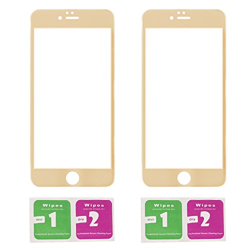 iPhone 7 Plus Panzerglasfolie, ZXK CO 2 Stück Ultradünn 3D Full Screen 99% durchsichtiger Displayschutzfolie Panzerglas Schutzfolie Schutzglas 9H Hartglas für iPhone 7 Plus – Gold 3D Round edge - 7