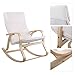 Songmics Birch Wood Relaxing Rocking Chair with 100% cotton Seat Max Load: 120 kg Beige LYY30M