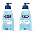 E45 Daily Skin Lotion 400 ml – E45 Lotion for Very Dry Skin – Non-Greasy Lightweight Moisturiser - Perfume-Free Body Face Hand Cream - Dermatologically Tested (Pack of 2)