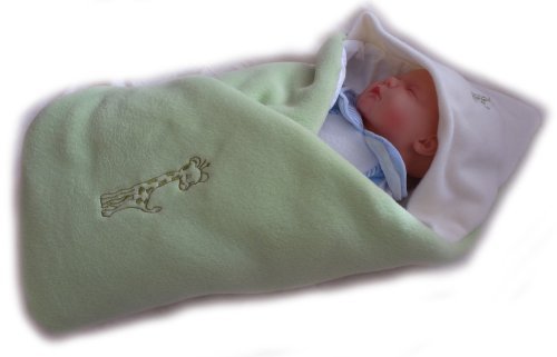 LUXURIOUS VERY WARM FLEECE Swaddle Wrap, BLANKET, Sleeping Bag birthday GIFT PRESENT (GREEN)