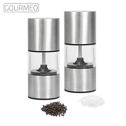 GOURMEO Premium Gewürzmühle mit Keramikmahlwerk und hygienischem Acrylglas | rostfrei | mit 2 Jahren Zufriedenheitsgarantie | Pfeffermühle, Salzmühle - 4