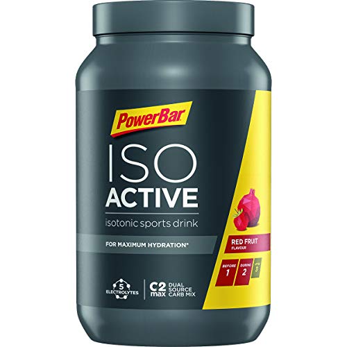 PowerBar Isoactive Boisson Énergétique Isotonique Riche en Glucides/en Électrolytes Fruits Rouge 1,320 g