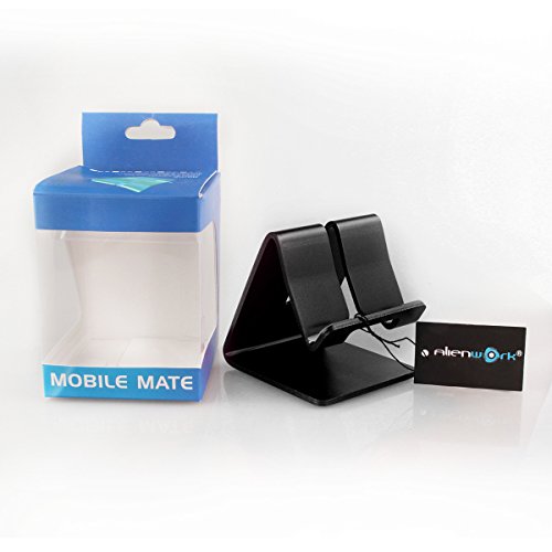 Alienwork Tablet Ständer für 4-12 Zoll Smartphone/Tablet Ständer Stand Halter Halterung Aluminium schwarz AD401F-02 - 5