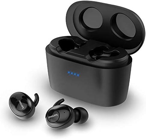 Philips Audio SHB2515BK/10, Auricolari Bluetooth con Microfono Integrato, Lunga Durata della Batteria, Cancellazione del Rumore, 3 Tipi di Cuffie, Taglia Unica , Nero