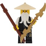 LEGO Ninjago Minifigur Sensei Wu - Black Outfit aus Set 2507 mit Stab und GALAXYARMS Schwert - Ninjago