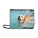 Produktbild SHAOKAO Happy Dog Swimming Dog Lächelndes Muster Benutzerdefinierte hochwertige Nylon Slim Clutch Crossbody Tasche Umhängetasche