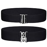 【Größe des elastischen Damengürtels】- Mit dem breiten Kleidgürtel 5cm, perfect for waist size 66-76cm/74-91cm/81-102cm/91-112cm.