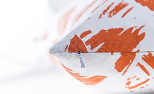 TreeWool®, (2er Pack) Ikat Dreieck Geometrische Design Baumwolle Dekoratives Kissenbezüg (Orange, 40 x 40 cm) - 4