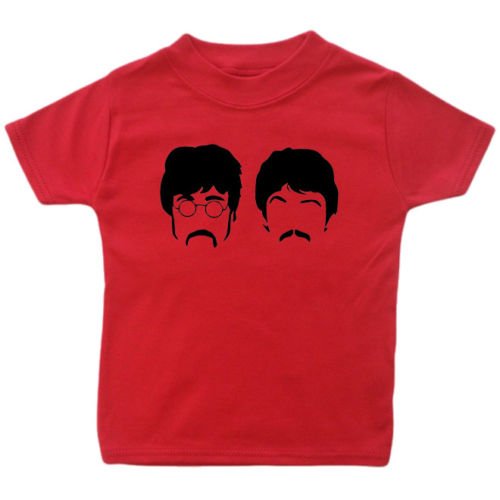 B-Shirts  Music Baby T-Shirt. Lennon And Mccartney. The Beatles. 6-12 months Red - Black Vinyl