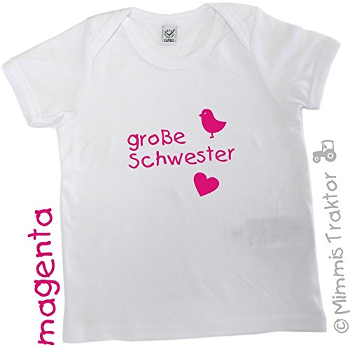 Mimmis Traktor® Bügelbild große Schwester + Vogel PINK - 2