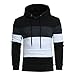 Produktbild Elecenty Herren Kapuzenpullover, Hoodie MännerSweatshirt Strickpullover Plaid Kapuzenjacke mit Kapuze Sweatshirt Tops Mantel Outwear (M, Schwarz)