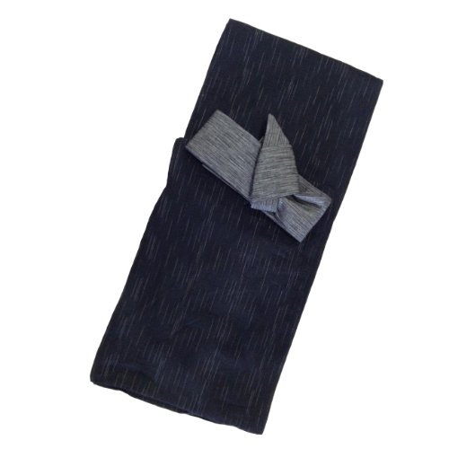 Edoten Men's Kimono Japan Shijira Weaving Yukata 703 Black L - 8
