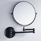 Weare Home Messing Schwarz Retro Antik Vintage Öl Rubbed Bronze Finished Make Up Kosmetikspiegel Badezimmer Accessoires Wandmontag zum Bohren Wandhalterung ohne Installisation Spur Verstellbar Drehend - 7