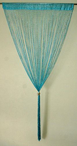 AeMBe – Fadenvorhang Fadengardine Türvorhang – 100cm X 200cm – Turkus / Glitter – Höchste Qualität - 4