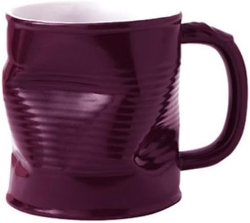 Mondo Ceramics Squashed Mugs Purple Squashed Tin Can Mugs Coffee Mugs