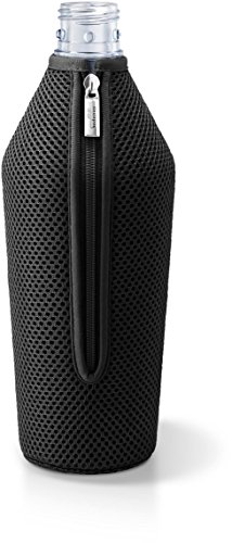 Preisvergleich Produktbild MySodapop BottleShirt Schutzhülle für Glaskaraffe Wassersprudler Zubehör, Glasflaschenschutz aus Mesh (Schwarz)