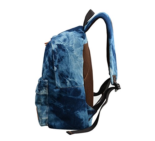 Gezu Canvas Rucksack Herren oder Damen Vintage Schulrucksack UniTasche Laptop Rucksack 15 6 Zoll Laptop GZ320  Dunkel Blau 