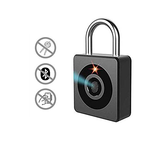 Preisvergleich Produktbild Smart Fingerprint Vorhängeschloss - Smart Lock Diebstahlsicheres, schlüsselloses, biometrisches Schloss für Fitnessstudio, Sport, Schule und Mitarbeiter, Fahrrad, Koffer, Aufbewahrung, USB-Aufladung