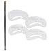 Premium Quality Complete Makeup Make Up Set With Wooden Cosmetic Angled Eyebrow Brush And Eye Brow Shaping Stencils / Shapers / Templates By VAGA
