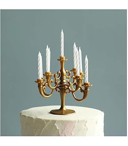 Fancy That Cake Candelabra Birthday Holder - Sparkly 6-Branch Centerpiece With 9 Candles