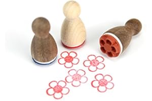 Stemplino® Mini sello – Diseño: flor – 12 mm de diámetro – sello de madera infantil sello Bullet Journal sello con diseño de flor