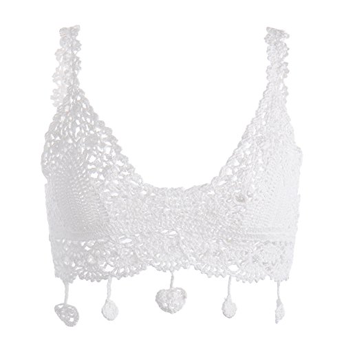 Women Tops Bikini Bra Crochet Hollow Tassel Summer Beach Tops