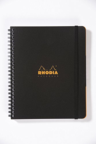 Clairefontaine Rhodia - Ref 119237C Business Book, PP Wirebound Notebook A5, 180 Lined Pages, Removable PP Dividers and Multi-Punched Sheets, Black Cover