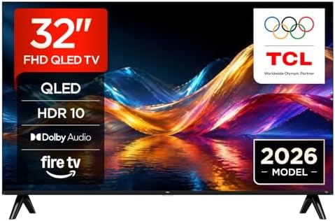 TCL 32V5D – 32” Full HD, QLED, HDR, Direct LED, Fire TV, Press & ask Alexa, AirPlay 2, Metallic Bezel-less Design