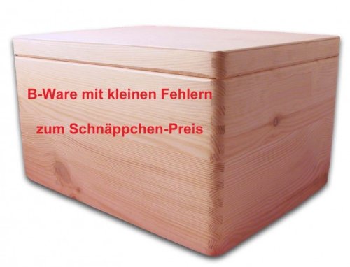 B-Ware, Aufbewahrungsbox/ Holzkiste mit Deckel ohne Grifflöcher Kiefer, Gr. 3 - 2