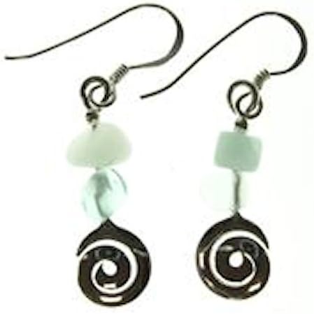 Jade Green Avalon Ohrhaenger with Braided, Sterling-Silver 925