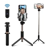 ✪MATERIALES DURADEROS Y ANTIDESLIZANTES★：Las patas de aleación de aluminio y las almohadillas antideslizantes hacen que el Selfie Stick sea más estable y menos resbaladizo. El tamaño es mini en plegado, es muy portátil para llevar.sea más estable para grabar videos o visitas al público con su familia o amigos cerca del control remoto. La batería de litio interna recargable de 65 mAh puede capturar hasta 50000 selfies después de una carga completa en 30-45 minutos, puede alimentar el selfie del t