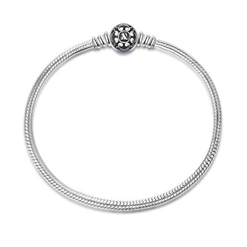 NinaQueen Black 925 Sterling Silver Charm Bracelet for women fit pandora  charms